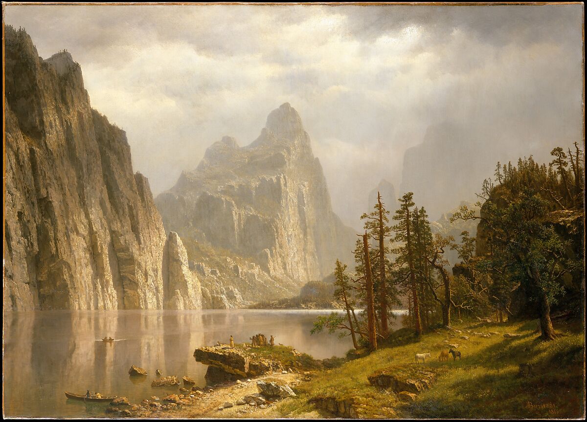 Merced River, Yosemite Valley, Albert Bierstadt (American, Solingen 1830–1902 New York), Oil on canvas, American 