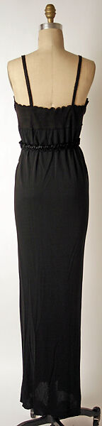 Dress, Zandra Rhodes (British, founded 1969), a) polyester, leather, glass, plastic; b) cotton, synthetic, nylon, British