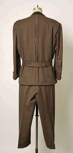 Suit, Tommy Nutter (British, 1943–1992), a, d) wool, leather, silk; b) wool, rayon, leather; c) wool; e,f) wool, silk, British