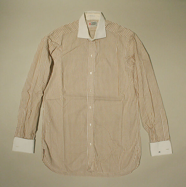Shirt, Turnbull &amp; Asser (British, founded 1885), cotton, plastic, British 