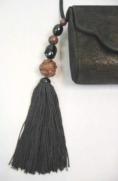 Purse, Rafael Sanchez, synthetic, silk, wood, onyx, plastic, American