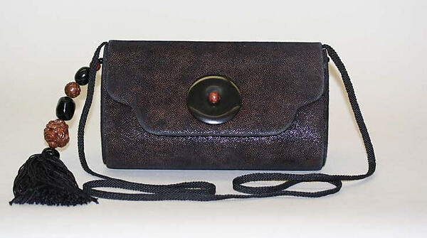 Purse, Rafael Sanchez, synthetic, silk, wood, onyx, plastic, American 