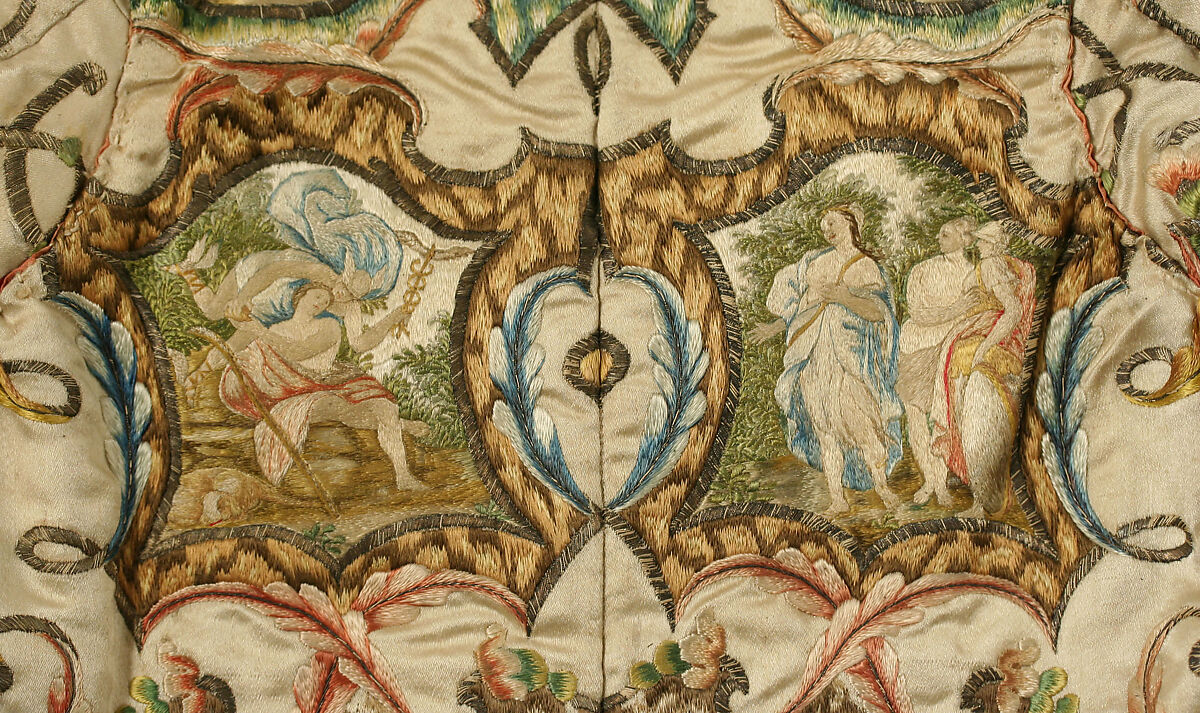 Coat, silk,  metal thread, French