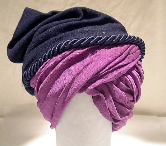 Turban, Bergdorf Goodman (American, founded 1899), wool, silk, American 