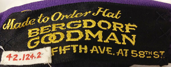 Turban, Bergdorf Goodman (American, founded 1899), wool, silk, American