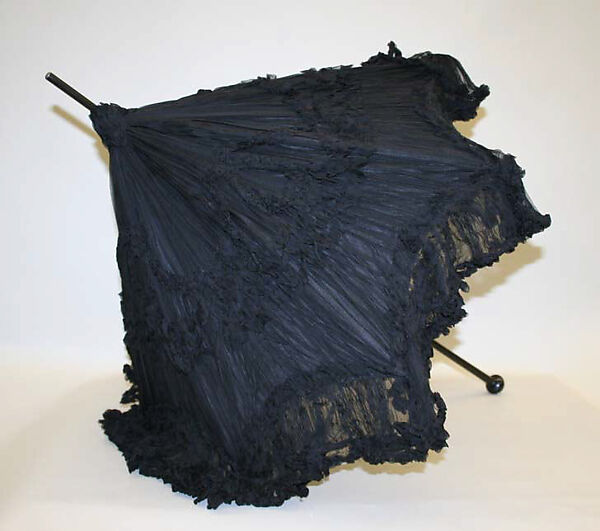 Parasol, silk, ebony, probably French 