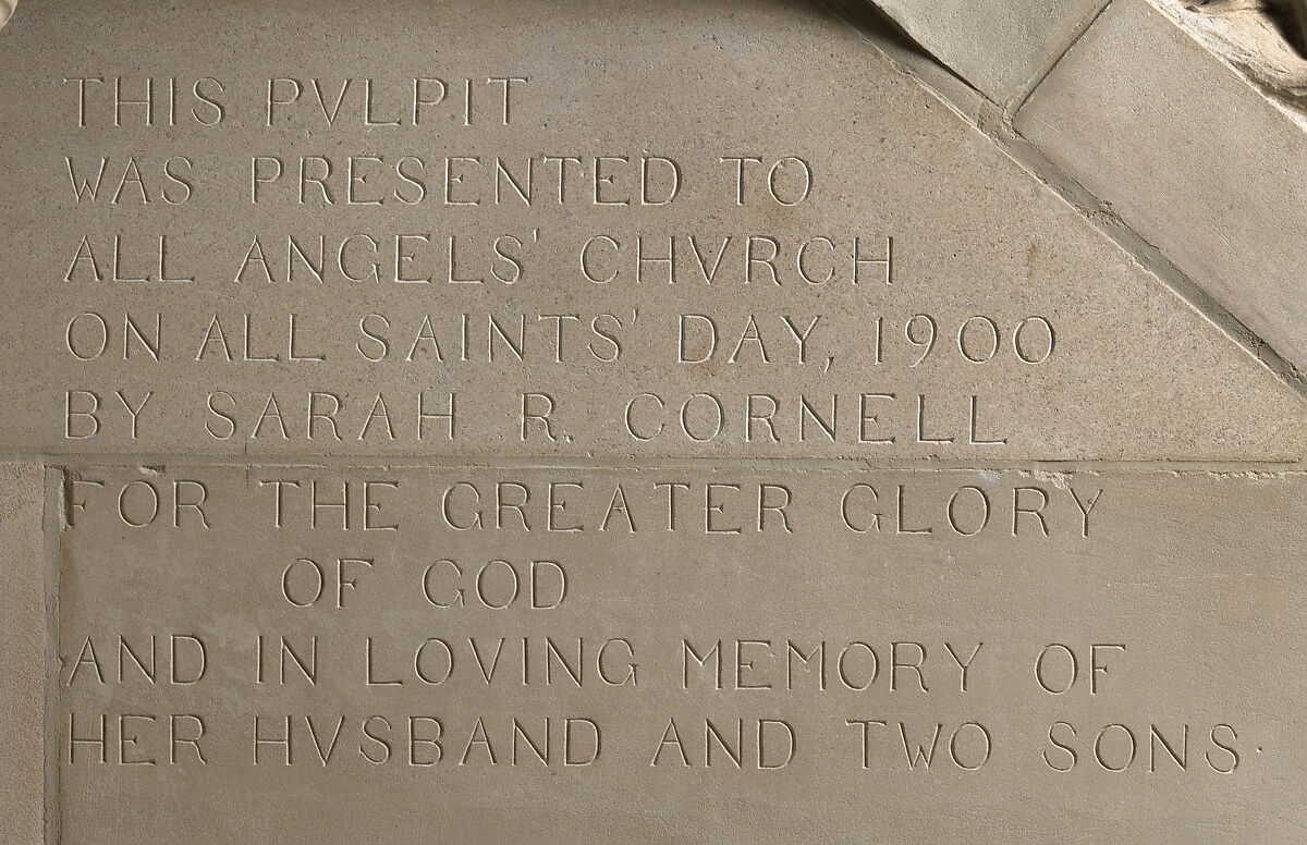 All Angels' Church Pulpit and Choir Rail, Karl Theodore Bitter (American (born Austria), Vienna 1867–1915 New York), Limestone, oak, and walnut, American