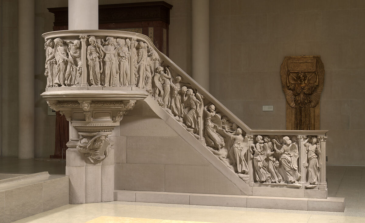 All Angels' Church Pulpit and Choir Rail, Karl Theodore Bitter (American (born Austria), Vienna 1867–1915 New York), Limestone, oak, and walnut, American 