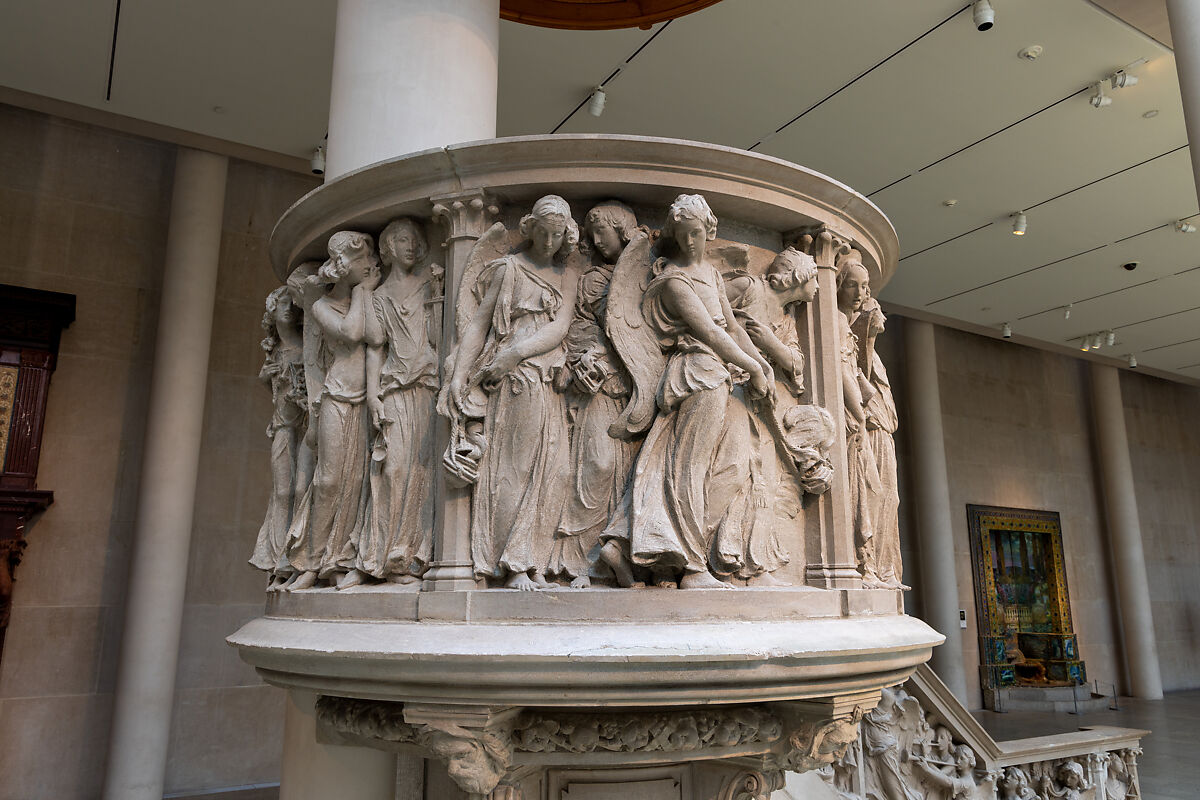 All Angels' Church Pulpit and Choir Rail, Karl Theodore Bitter (American (born Austria), Vienna 1867–1915 New York), Limestone, oak, and walnut, American
