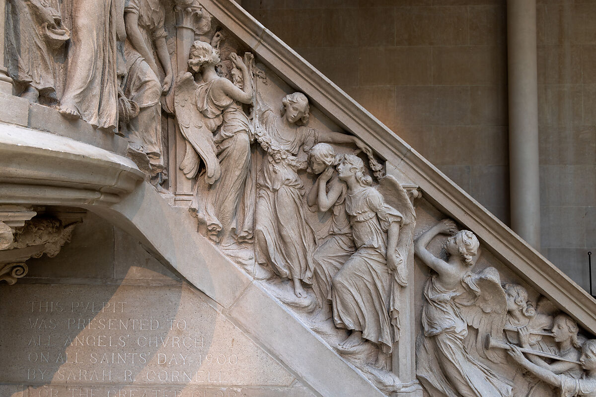 All Angels' Church Pulpit and Choir Rail, Karl Theodore Bitter (American (born Austria), Vienna 1867–1915 New York), Limestone, oak, and walnut, American