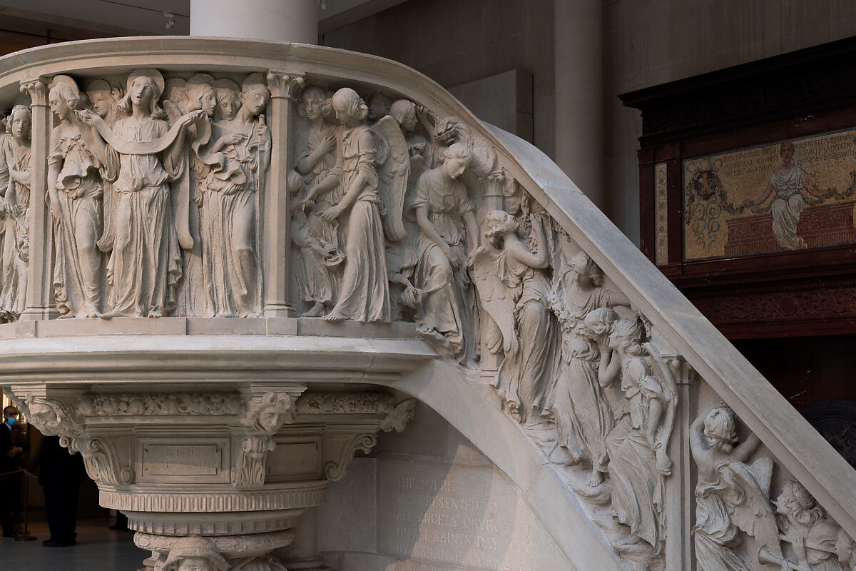 All Angels' Church Pulpit and Choir Rail, Karl Theodore Bitter (American (born Austria), Vienna 1867–1915 New York), Limestone, oak, and walnut, American