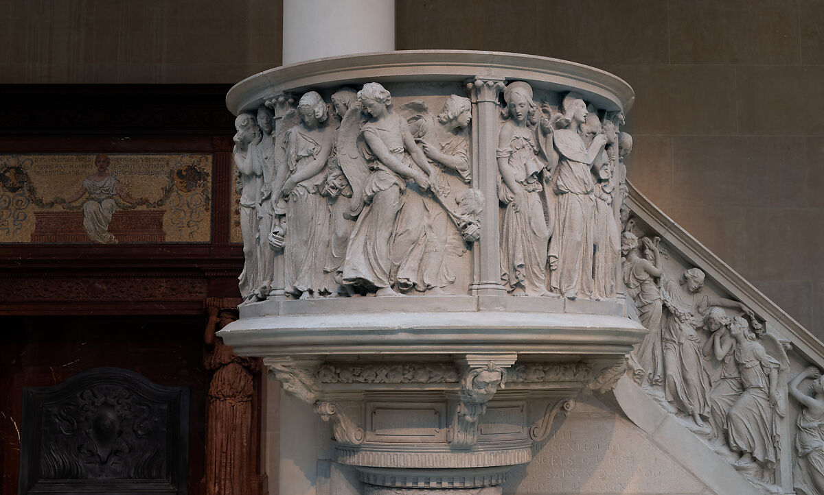 All Angels' Church Pulpit and Choir Rail, Karl Theodore Bitter (American (born Austria), Vienna 1867–1915 New York), Limestone, oak, and walnut, American