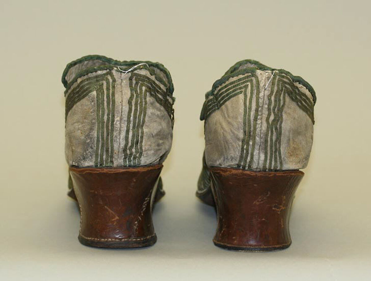 Shoes, leather, silk, steel, European