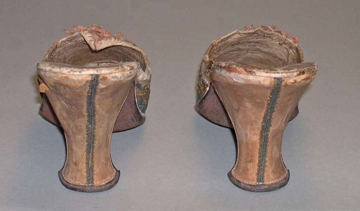 Mules, leather, silk, French