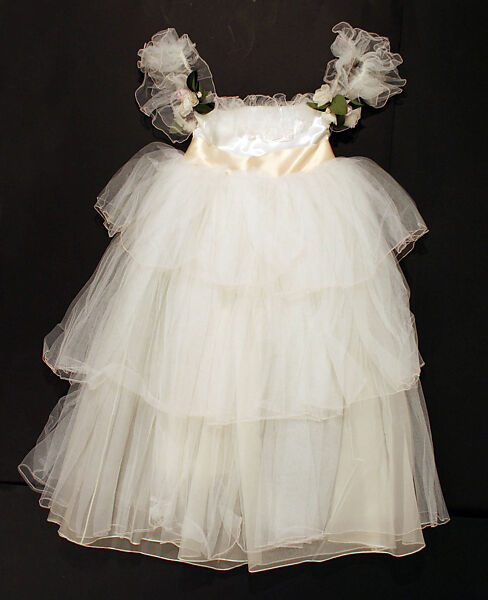 Bridesmaid ensemble, Emanuel (British, 1977–1990), synthetic fiber, silk, plastic, British 