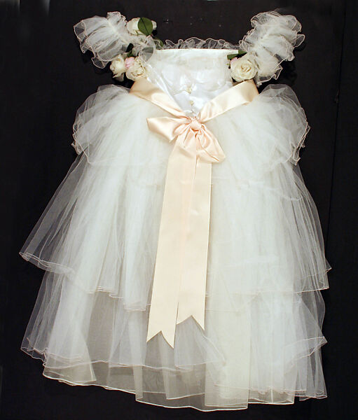 Bridesmaid ensemble, Emanuel (British, 1977–1990), synthetic fiber, silk, plastic, British