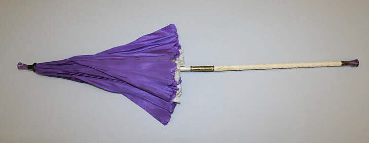 Parasol, silk, ivory, probably French