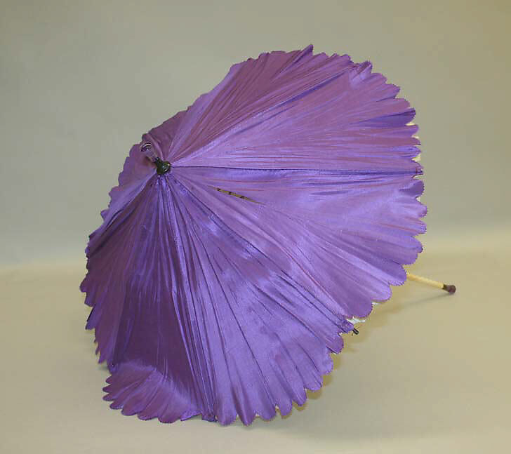 Parasol, silk, ivory, probably French 