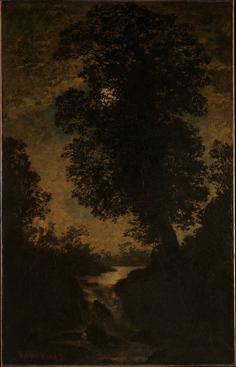 Ralph Albert Blakelock A Waterfall Moonlight American The