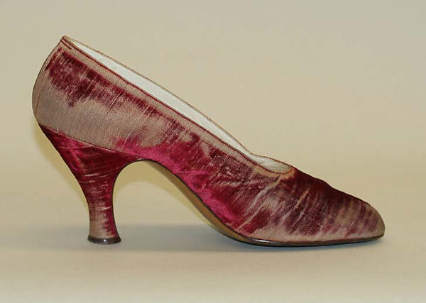 Pumps, A. Gillet (French), silk, leather, French 