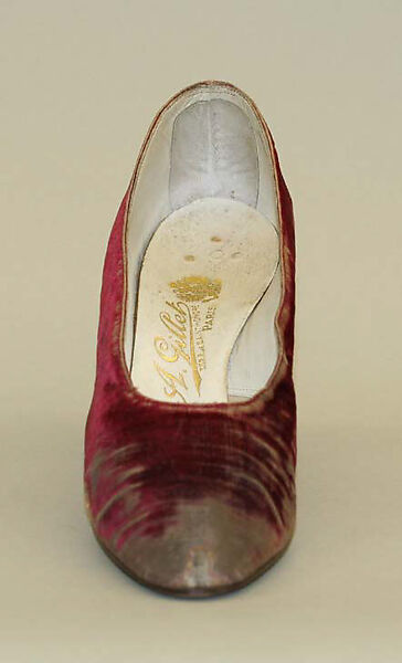 Pumps, A. Gillet (French), silk, leather, French