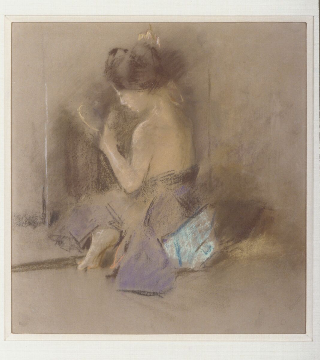 The Toilet, Robert Frederick Blum (American, Cincinnati, Ohio 1857–1903 New York), Pastel on brown wove paper, American