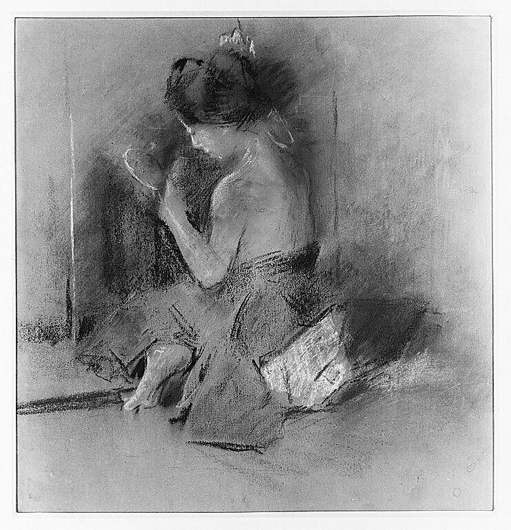 The Toilet, Robert Frederick Blum (American, Cincinnati, Ohio 1857–1903 New York), Pastel on brown wove paper, American