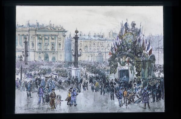 Armistice Day, Paris, Frank Myers Boggs (1855–1926), Watercolor and chalk on laid paper, American