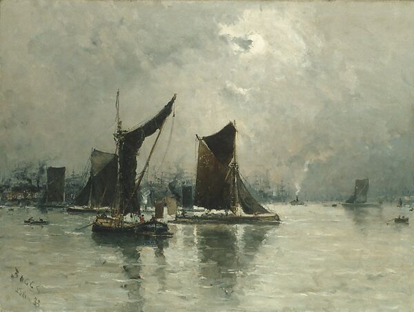 On the Thames, Frank Myers Boggs (1855–1926), Oil on canvas, American 