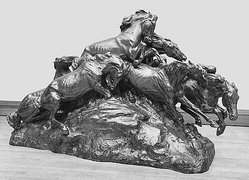The Mares of Diomedes, John G. de la Mothe Borglum  American, Bronze, American