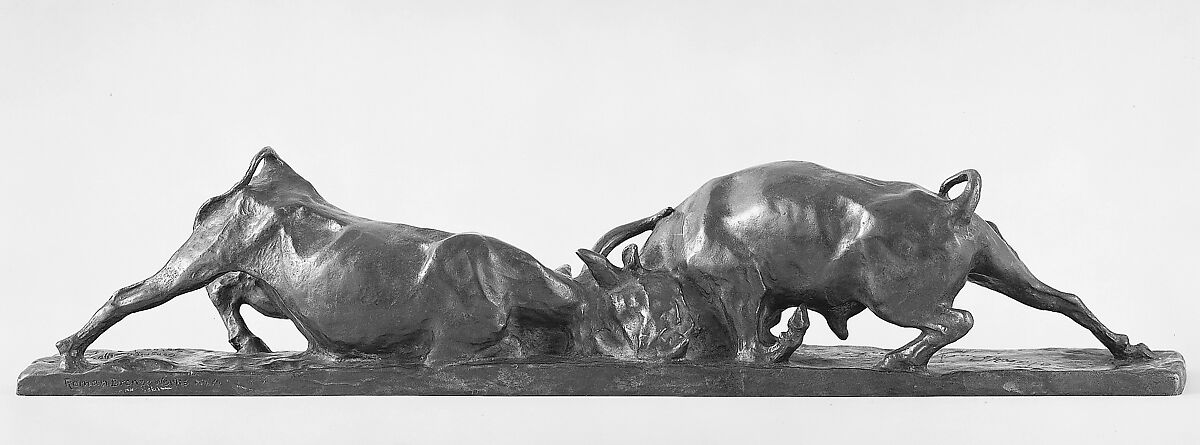 Bulls Fighting, Solon Hannibal Borglum (American, Ogden, Utah 1868–1922 Stamford, Connecticut), Bronze, American