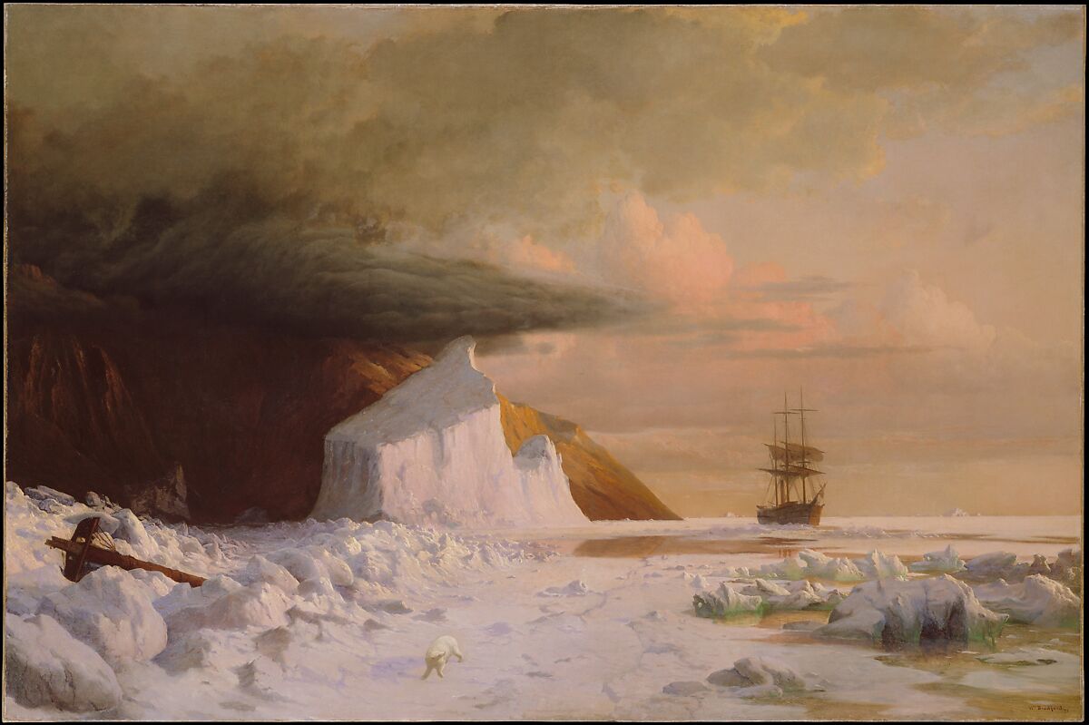 An Arctic Summer: Boring Through the Pack in Melville Bay, William Bradford (American, 1823–1892), Oil on canvas, American 