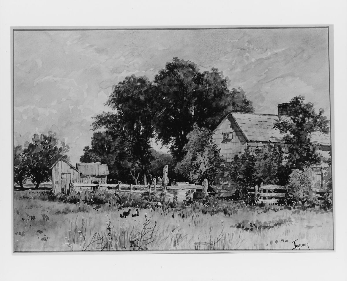 The Farm, Alfred Thompson Bricher (1837–1908), Watercolor, gouache, and graphite on white wove paper, American