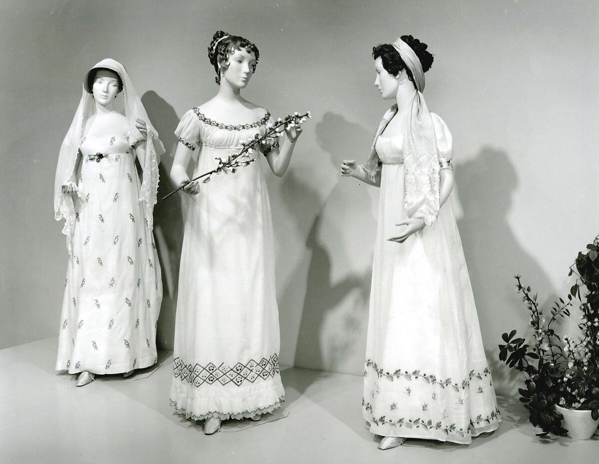 Dress, cotton, wool, probably British