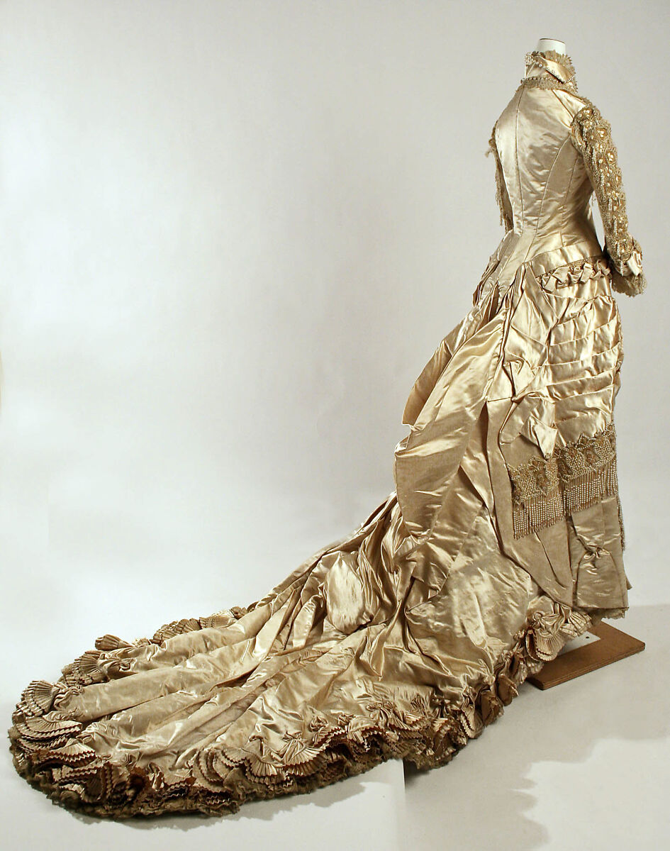 Wedding dress, silk, American