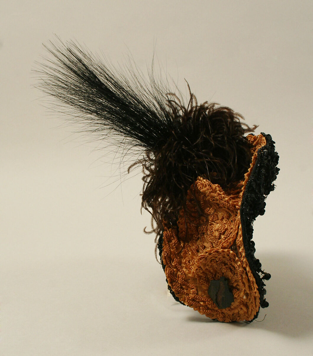 Hat, straw, feathers, probably American