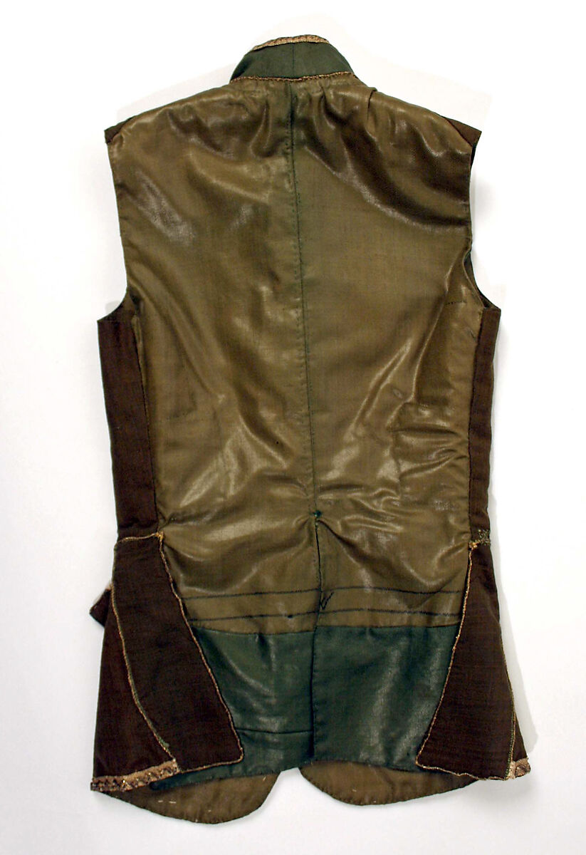 Ensemble, wool, linen, metal thread, American