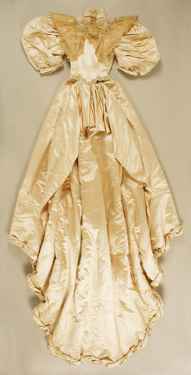 Wedding dress, (a, b) silk, American