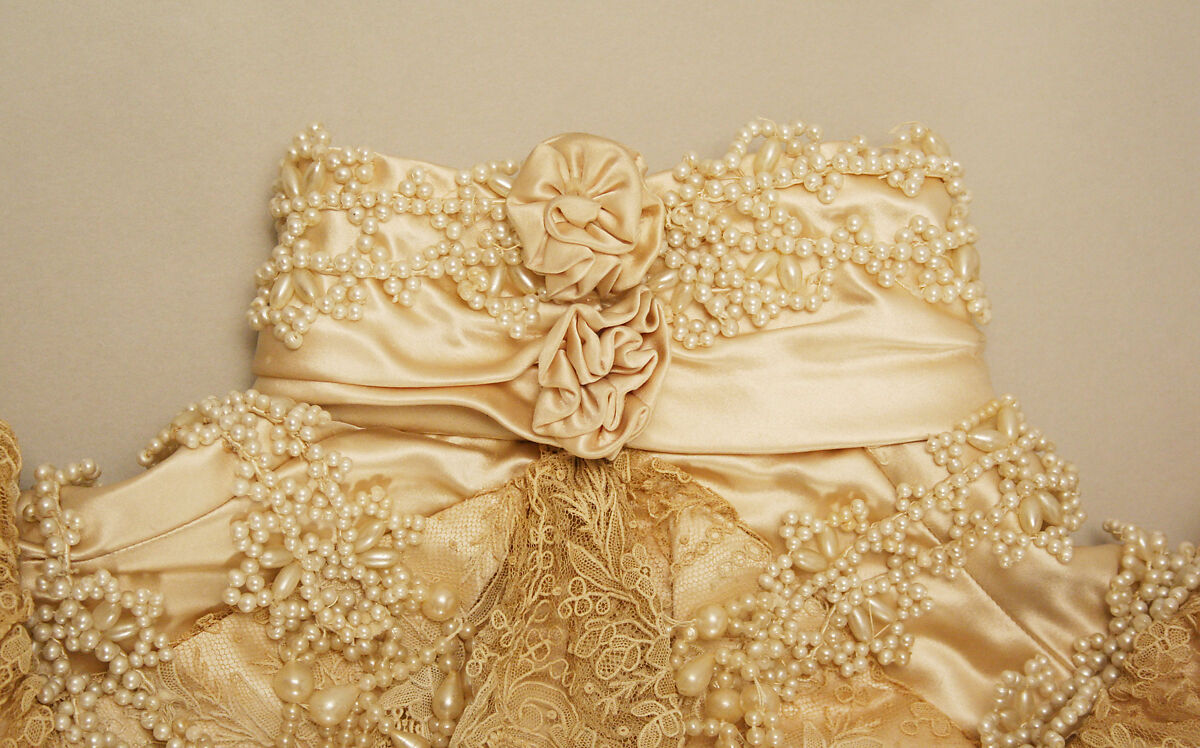 Wedding dress, (a, b) silk, American