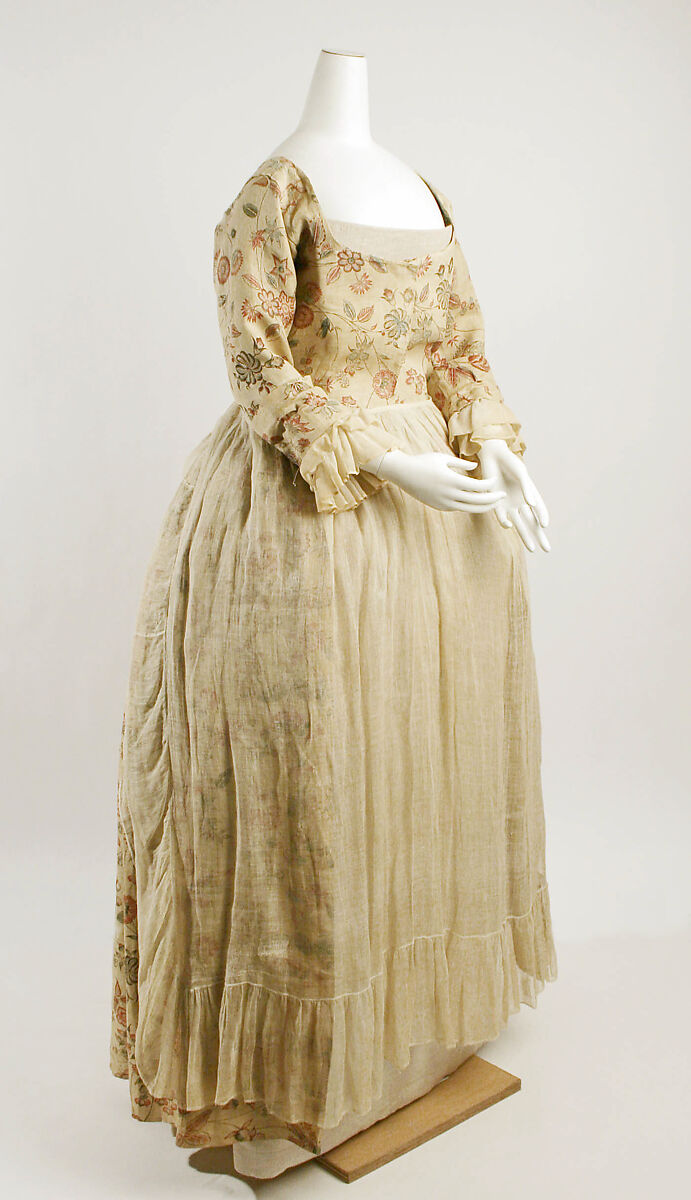 Dress, linen, cotton, American 