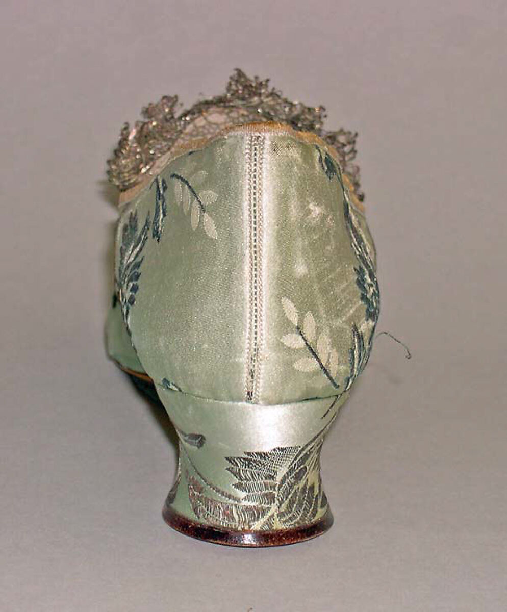 Slippers, silk, metal thread, American