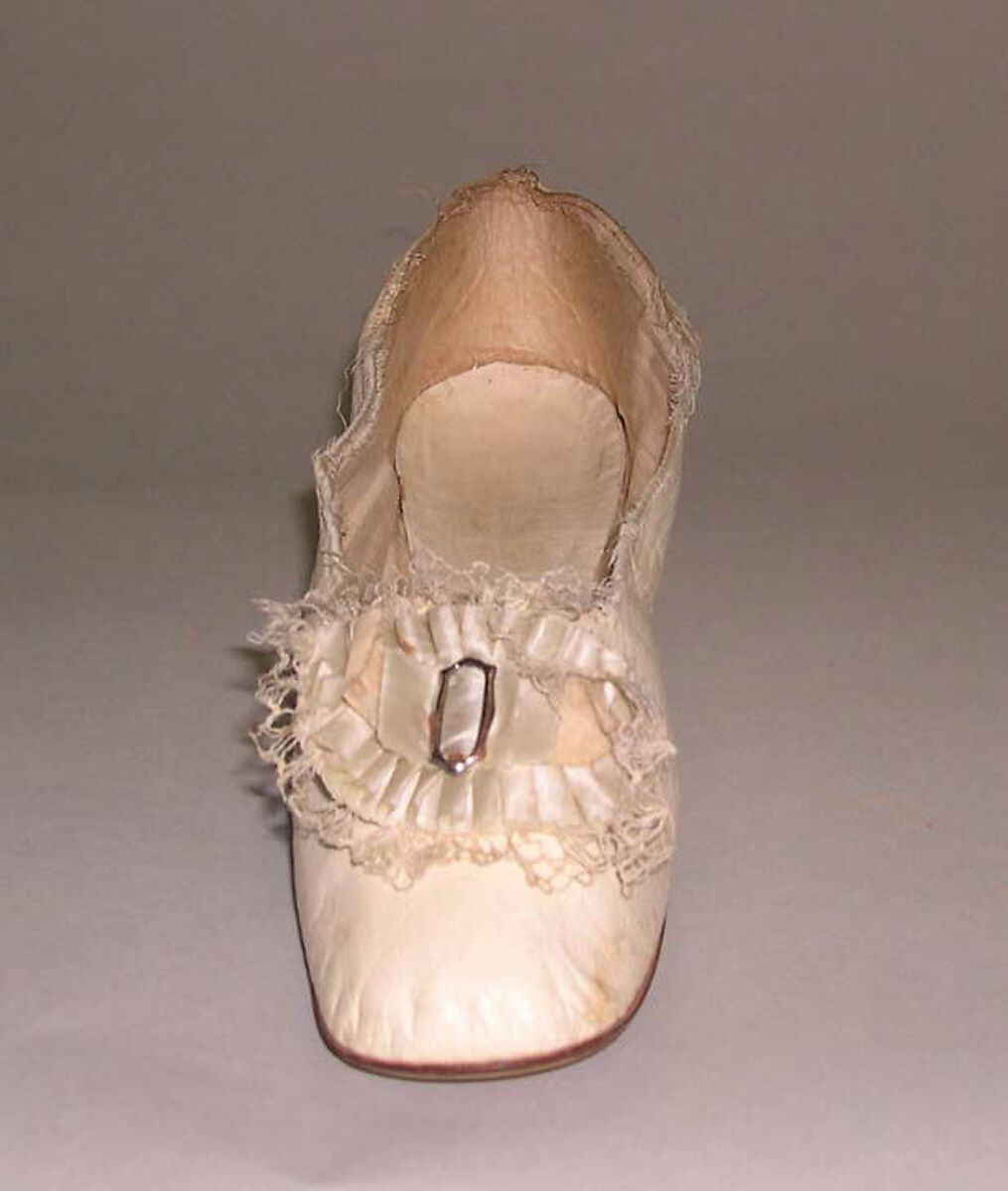 Slippers, leather, silk, American