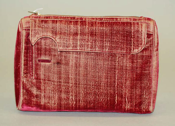 Purse, silk, metal, diamond, ruby, American 