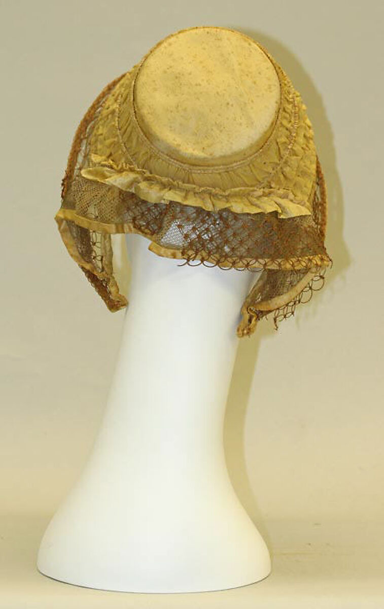 Bonnet, silk, straw, American