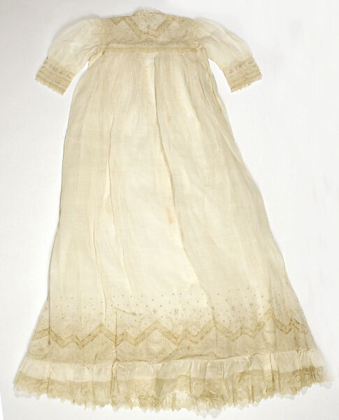 Christening ensemble, cotton, French 