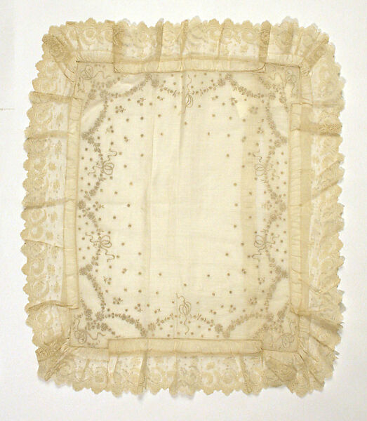 Christening ensemble, cotton, French