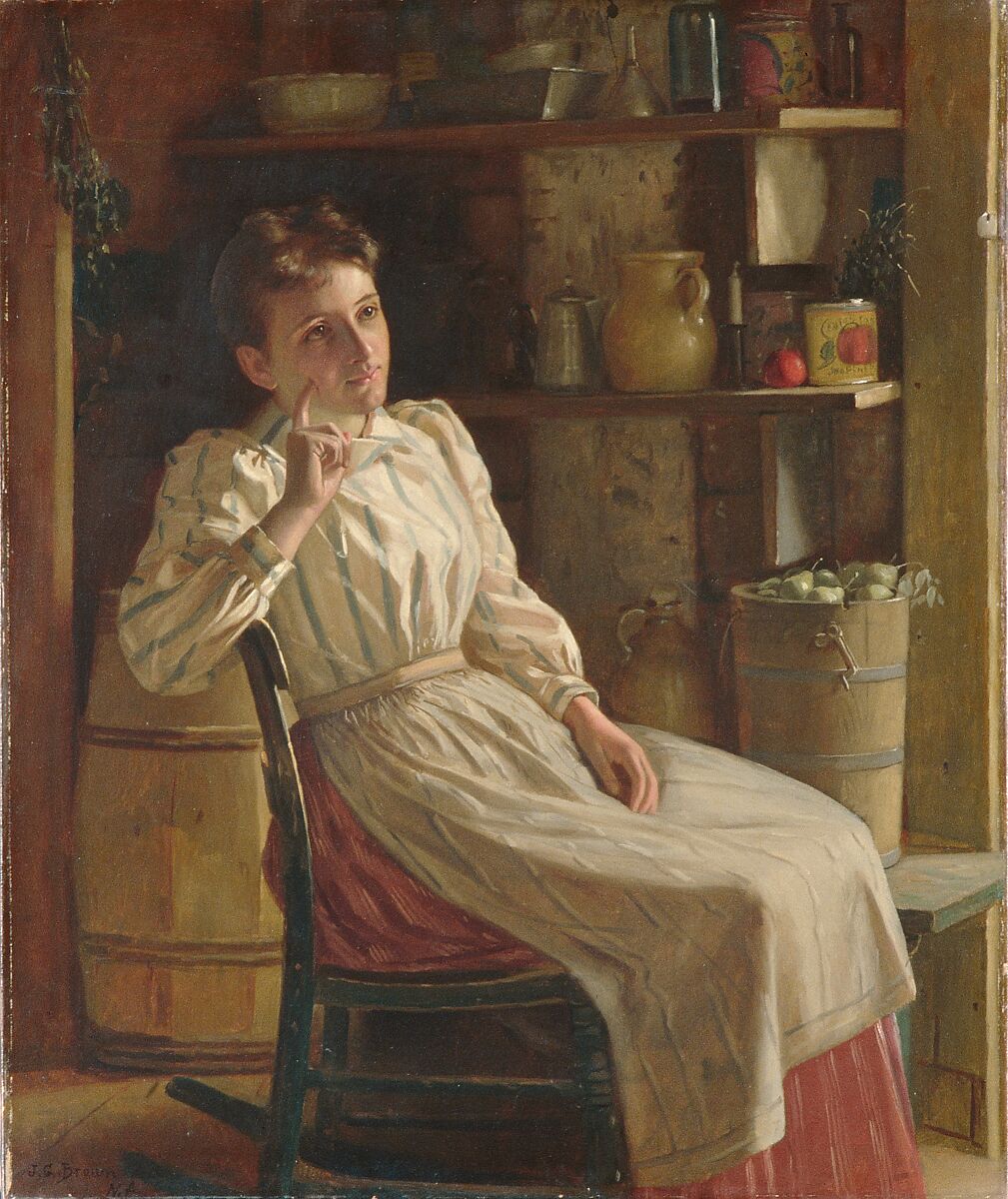 Meditation, John George Brown (American (born England), Durham 1831–1913 New York), Oil on canvas, American 