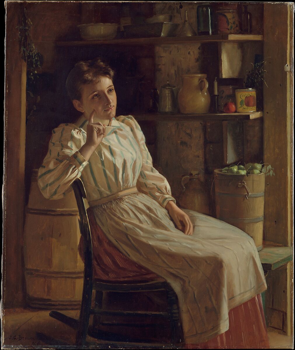 Meditation, John George Brown (American (born England), Durham 1831–1913 New York), Oil on canvas, American