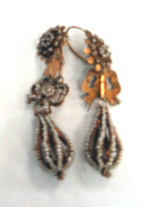 Earrings, metal, Croatian 