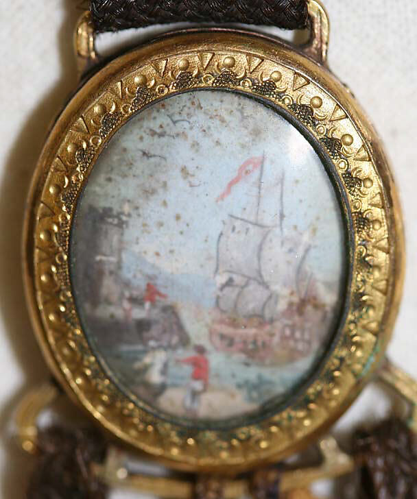 Fob, hair, metal, British